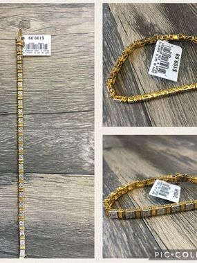 NWT Gold Over Brass 0.25 CTW Diamond Bar Bracelet
Original retail $199.99